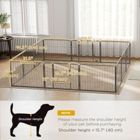 31.5 "W heavy-duty metal puppy game pen, outdoor and indoor pet sports fence, 12 panels, 23.5" H
