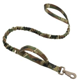 k9 leash; Bungee Dog Leash Tactical Dog Leash Nylon Adjustable Tactical Leash for Dogs Quick Release Military Dog Leash with 2 Control Handle; Bu (Specifications (length * width): 100-150cm, colour: Cp camouflage)